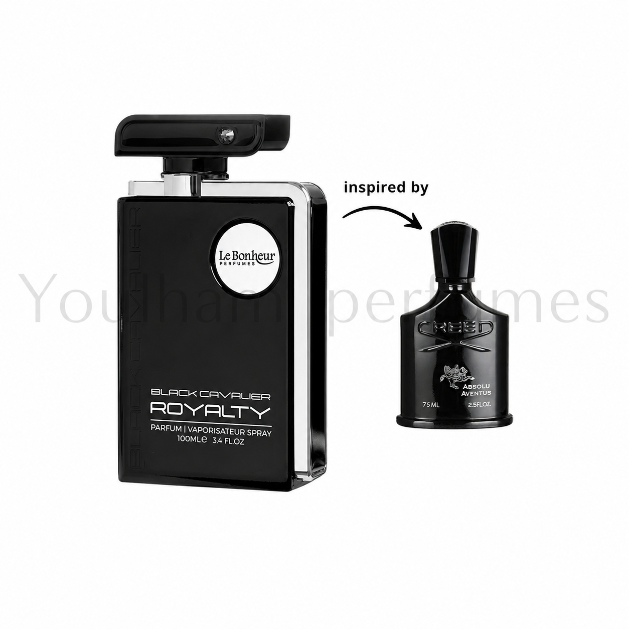 Flacon Black Cavalier Royalty Almas Eau de Parfum boisé ambré pour homme