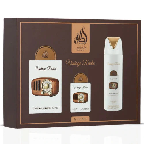 Vintage Radio 3 Piece Gift Set, coffret cadeau – Youlham Perfumes Maroc