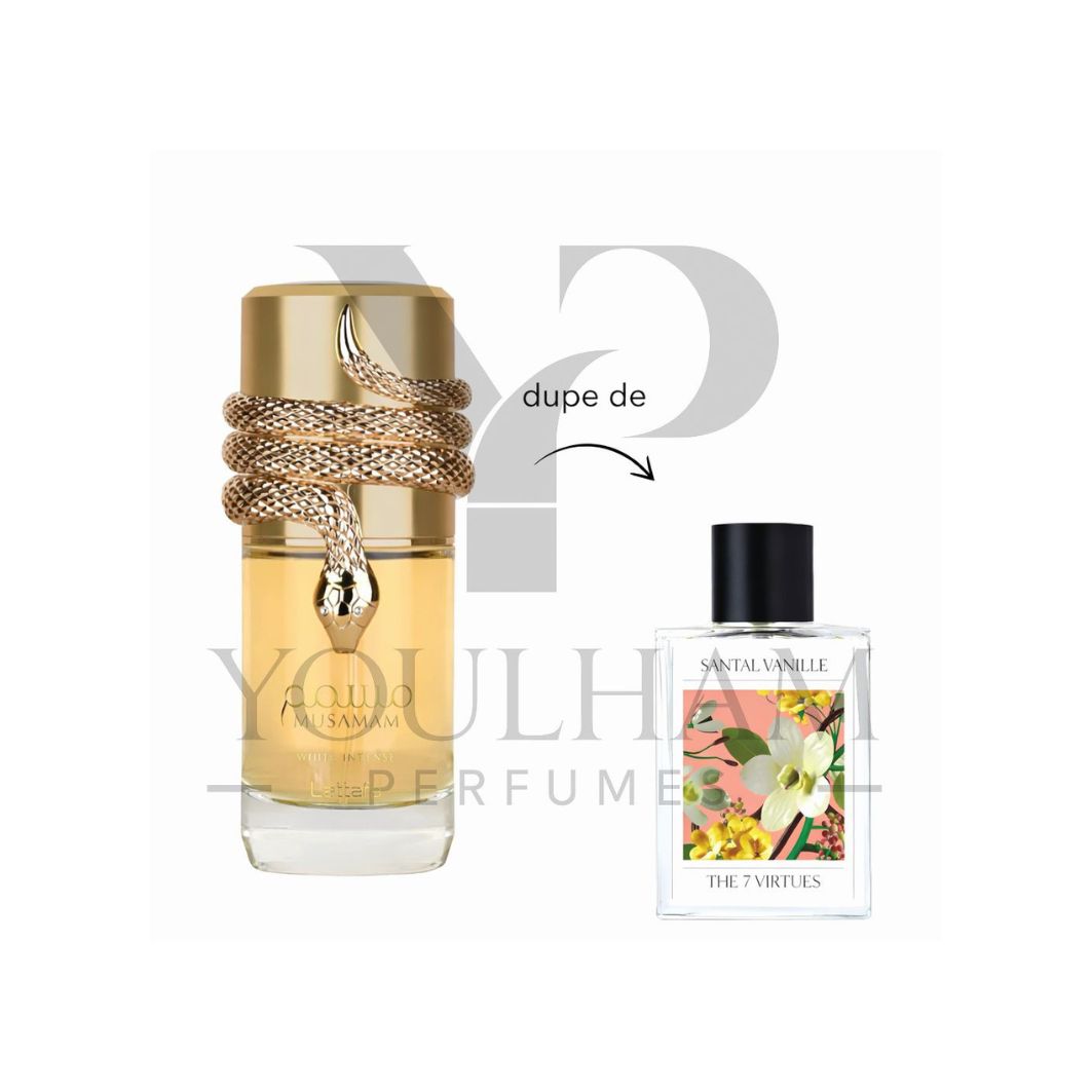 Musamam White Intense Lattafa, parfum oriental floral mixte – Youlham Perfumes Maroc