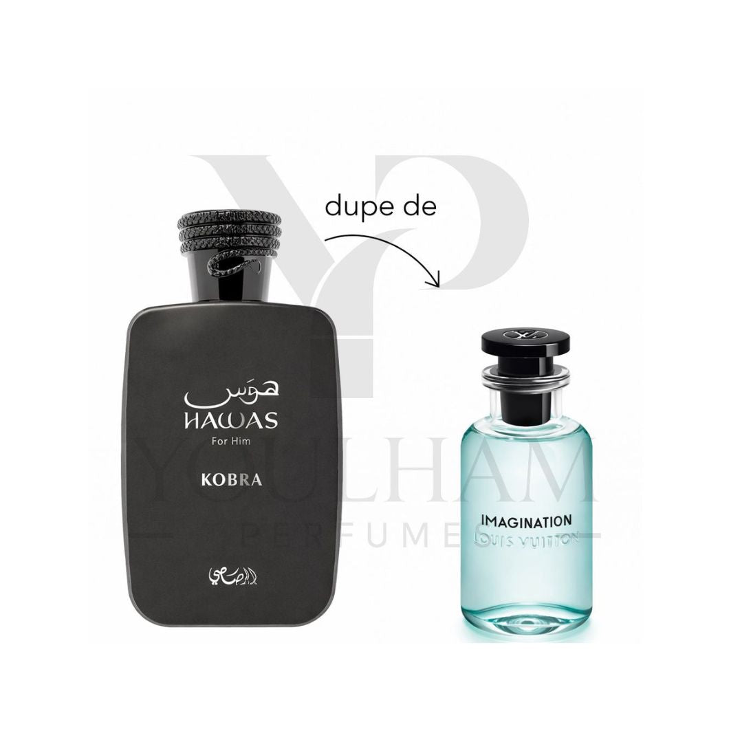 Flacon Hawas Kobra Rasasi Eau de Parfum aromatique épicé pour homme