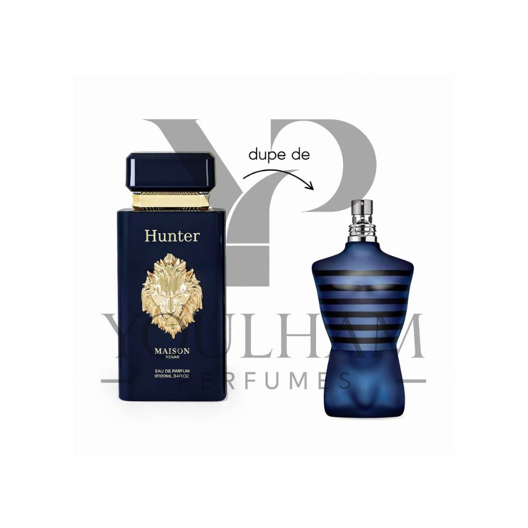 Flacon Hunter Maison Asrar Eau de Parfum oriental fougère pour homme